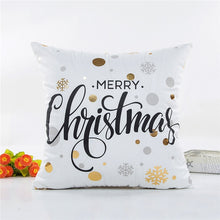Load image into Gallery viewer, MIHE Merry Christmas Cushion Cover Gold Linen Cotton Soft Cute Throw Pillow Cover Decorative Sofa Pillow Case Pillowcase BZT18