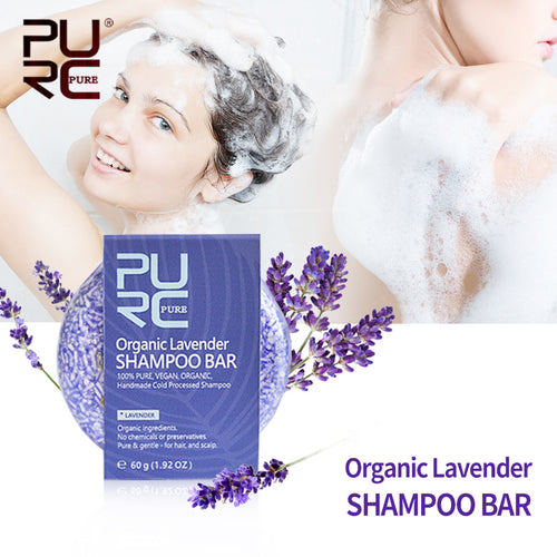PURC no chemicals or preservatives Organic Lavender Shampoo Bar 100% PURE and Vegan handmade cold processed hair shampoo Soap