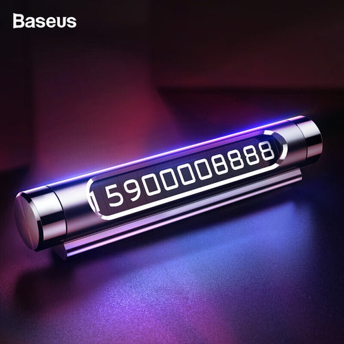 Baseus Car Temporary Parking Card For Car Phone Holder Luminous Phone Number Plate Auto Rotary Car-styling Accessories
