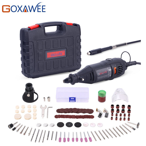 GOXAWEE 220V Power Tools Electric Mini Drill with 0.3-3.2mm Univrersal Chuck & Shiled Rotary Tools Kit Set For Dremel 3000 4000